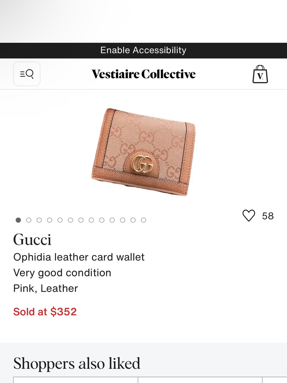 Gucci Pink Ophidia Wallet - Picture 12 of 13